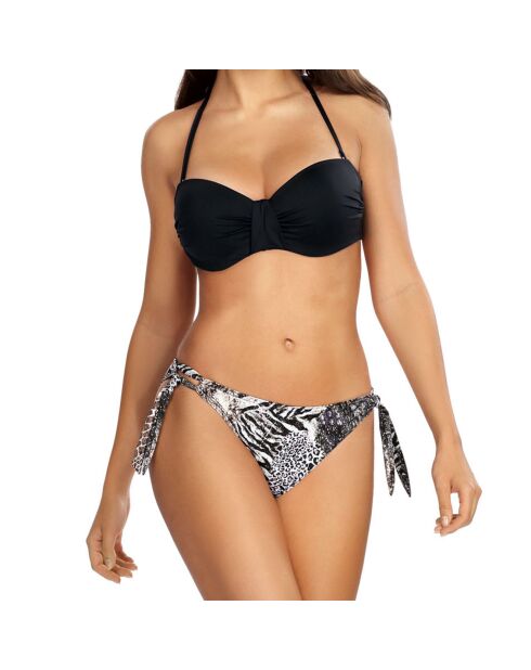 Maillot de bain 2 Pièces à nouer Push-Up Tasha multicolore/blanc/noir
