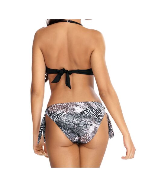 Maillot de bain 2 Pièces à nouer Push-Up Tasha multicolore/blanc/noir