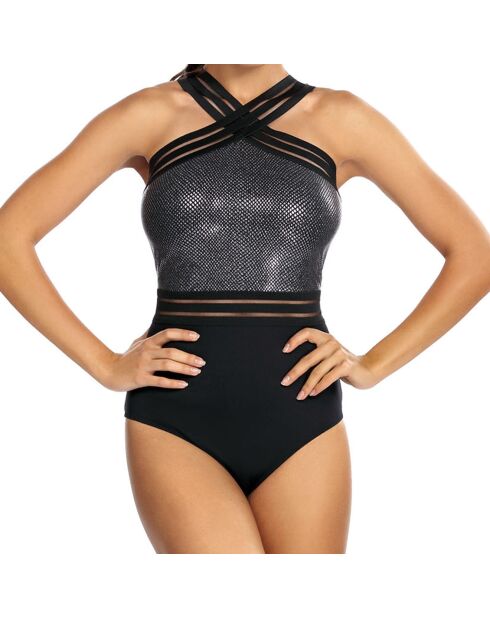 Maillot de Bain 1 pièce Kira noir/gris