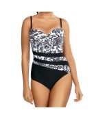 Maillot de bain 1 Pièce Push-Up Sabrina noir/blanc