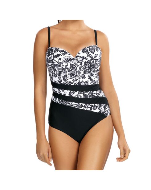 Maillot de bain 1 Pièce Push-Up Sabrina noir/blanc