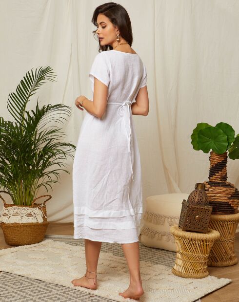 Vestido blanco Elizabeth 100% lino