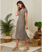 Robe 100% Lin Elizabeth taupe