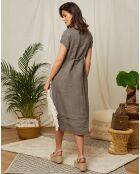 Robe 100% Lin Elizabeth taupe