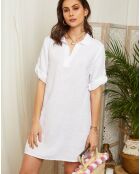 Robe 100% Lin Suzanne blanche