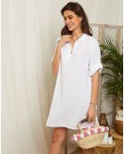 Robe 100% Lin Suzanne blanche