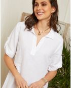 Robe 100% Lin Suzanne blanche