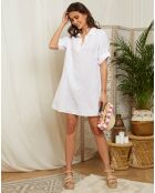 Robe 100% Lin Suzanne blanche