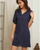 Robe 100% Lin Suzanne marine