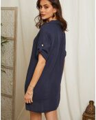 Robe 100% Lin Suzanne marine