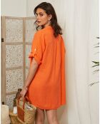 Robe 100% Lin Suzanne orange