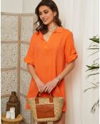 Robe 100% Lin Suzanne orange