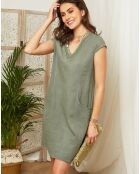 Robe 100% Lin Trieste kaki