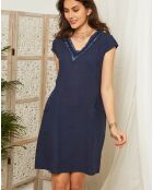 Robe 100% Lin Solene marine