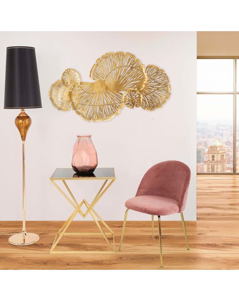 Decoración de pared con palmito dorado - 64x115x5 cm