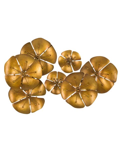 Décoration murale fleur de cerisier dorée - 57x80x6 cm
