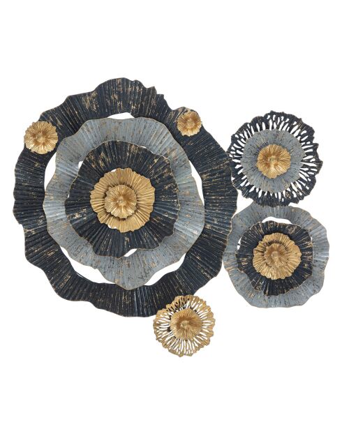 Decoración mural floral multicolor - 80x100x8 cm