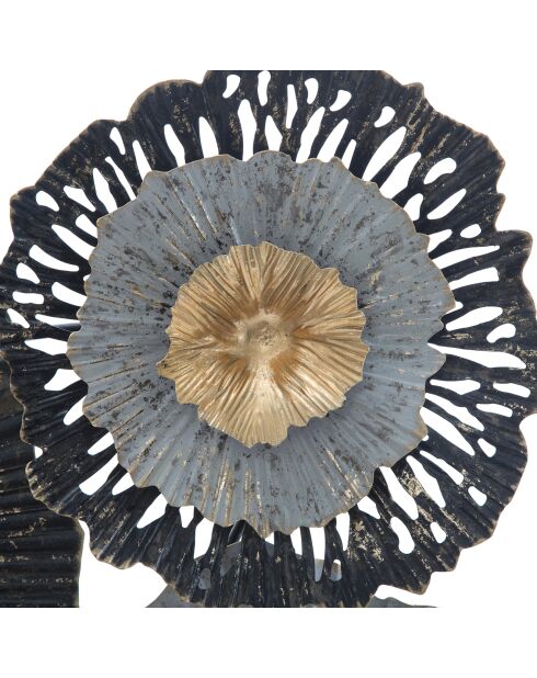 Decoración mural floral multicolor - 80x100x8 cm