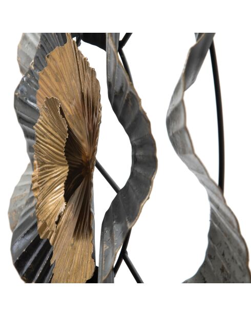 Decoración mural floral multicolor - 80x100x8 cm