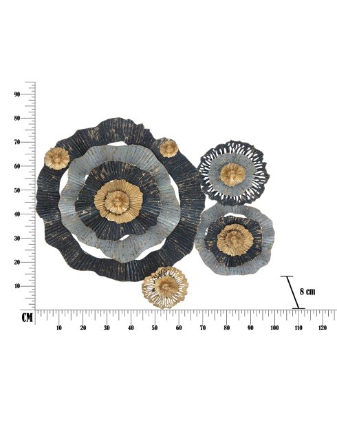 Decoración mural floral multicolor - 80x100x8 cm