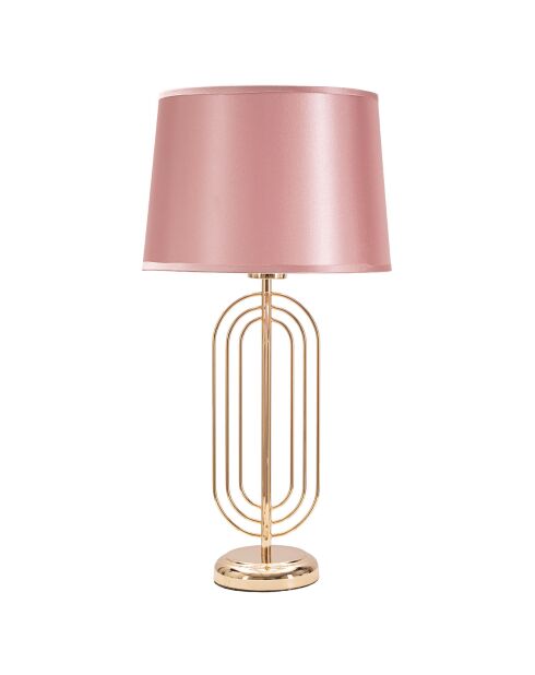 Krista Tischlampe gold/rosa - 55x28x28 cm
