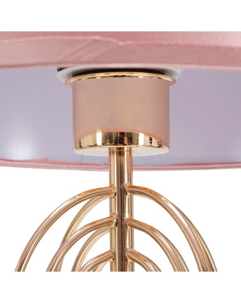 Krista Tischlampe gold/rosa - 55x28x28 cm