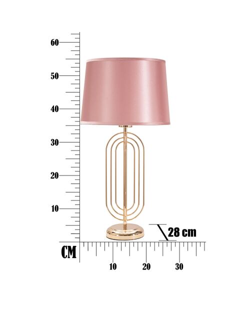 Krista Tischlampe gold/rosa - 55x28x28 cm