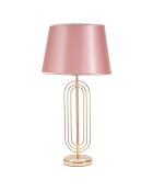 Lampe de table krista doré/rose - 64x33x33 cm