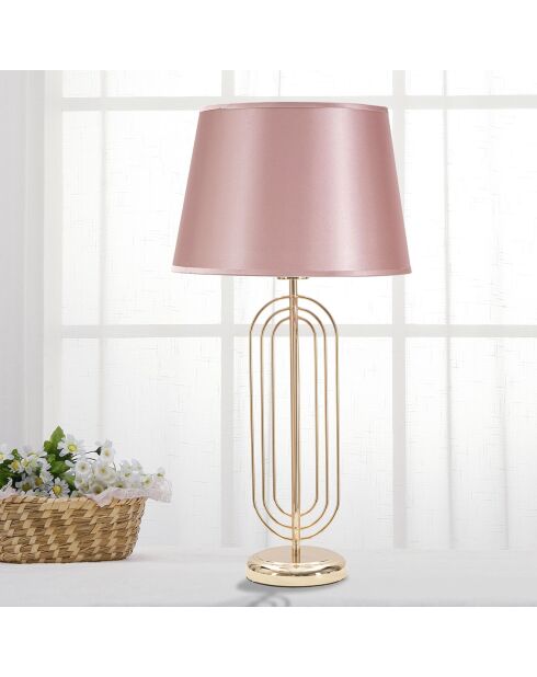 Lampe de table krista doré/rose - 64x33x33 cm