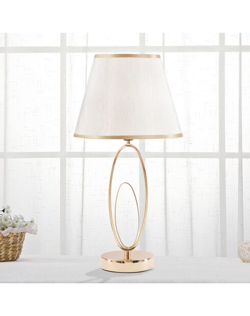 Lampe de table glam doré/crème - 47x24x24 cm