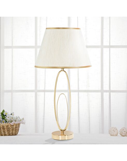 Glam Tischlampe in Gold/Creme - 58x30x30 cm