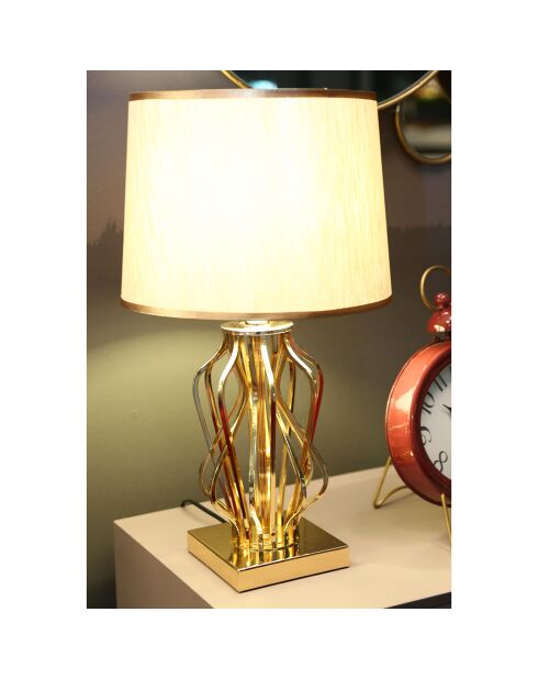 Lampe de table glam doré/crème - 52x30x30 cm