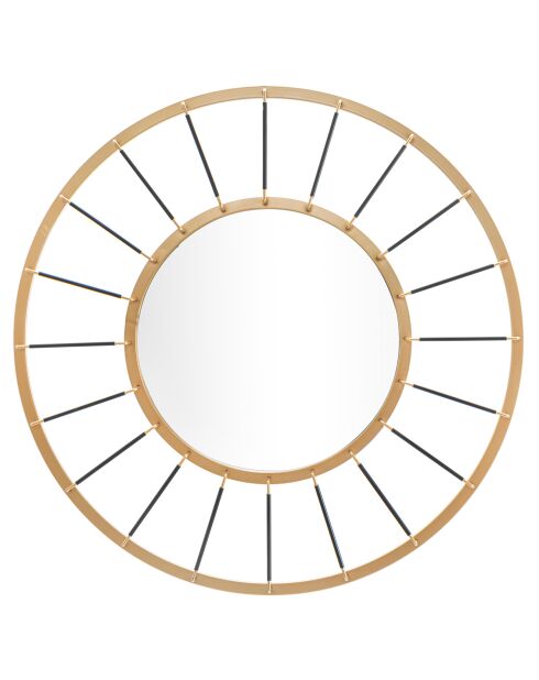Miroir mural glam doré/noir - 81x81x6.5 cm