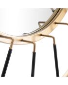 Miroir mural glam doré/noir - 81x81x6.5 cm