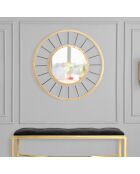 Miroir mural glam doré/noir - 81x81x6.5 cm