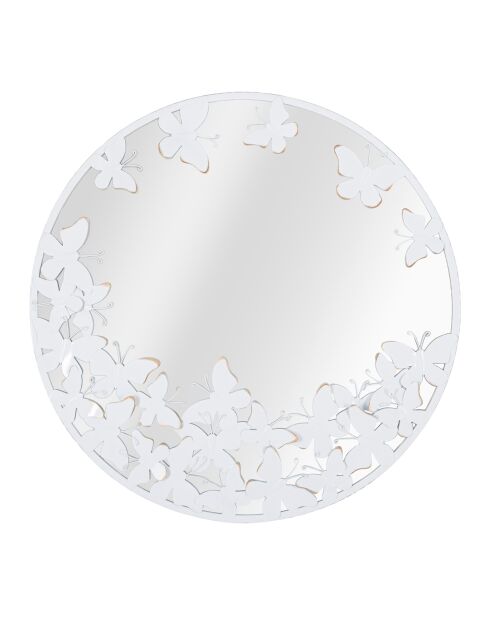 Miroir mural blanc butterfly blanc/doré - 62.5x62.5x2.3 cm