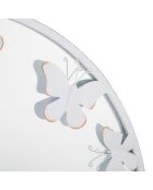Miroir mural blanc butterfly blanc/doré - 62.5x62.5x2.3 cm