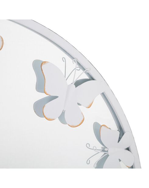 Miroir mural blanc butterfly blanc/doré - 62.5x62.5x2.3 cm
