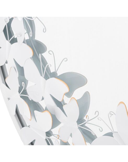 Miroir mural blanc butterfly blanc/doré - 62.5x62.5x2.3 cm