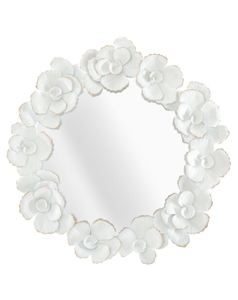 Miroir mural blanc flower blanc/doré - 85.5x82x2.6 cm
