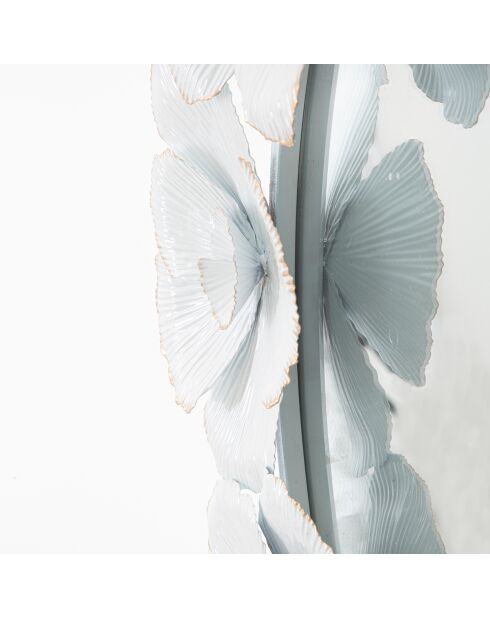 Miroir mural blanc flower blanc/doré - 85.5x82x2.6 cm