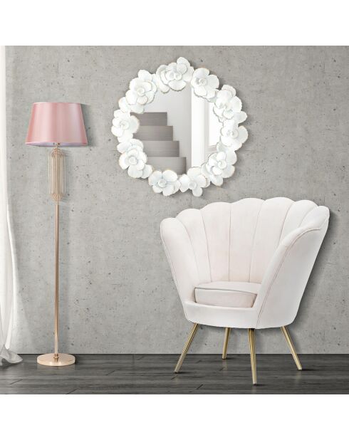 Miroir mural blanc flower blanc/doré - 85.5x82x2.6 cm
