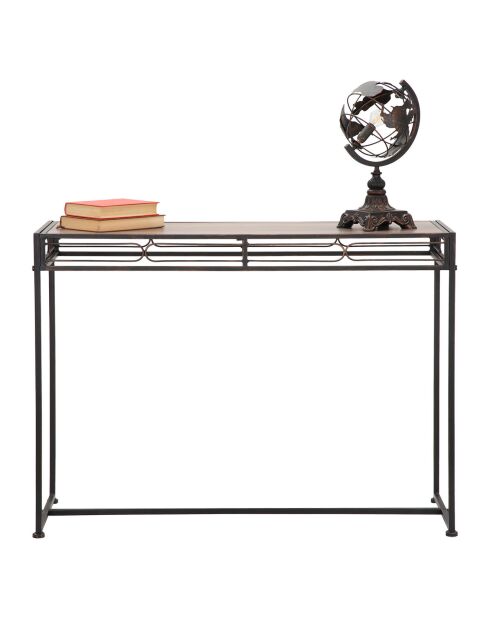 Console essential noir/brun - 80x110x40 cm