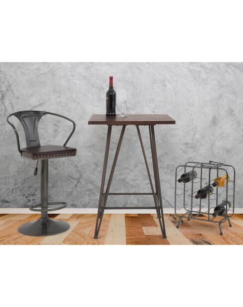 Porte-bouteilles pour 9 bouteilles gris foncé - 47.5x40x23 cm