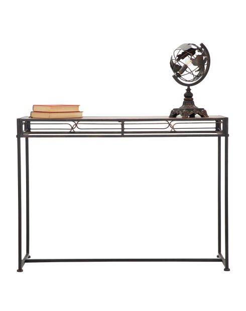 Console essential noir/brun - 80x110x40 cm