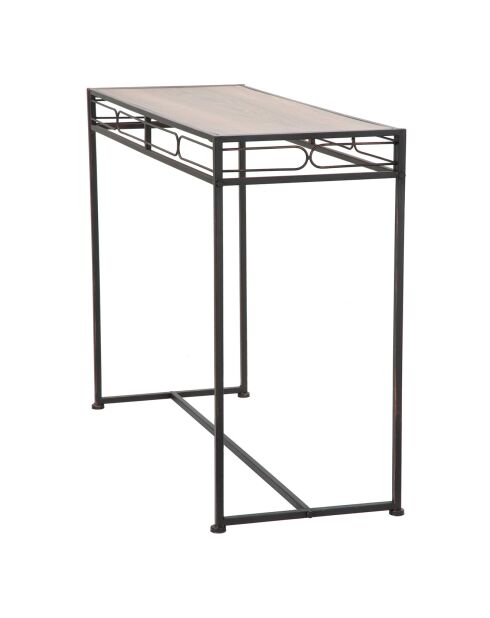 Console essential noir/brun - 80x110x40 cm