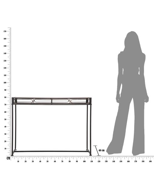 Console essential noir/brun - 80x110x40 cm