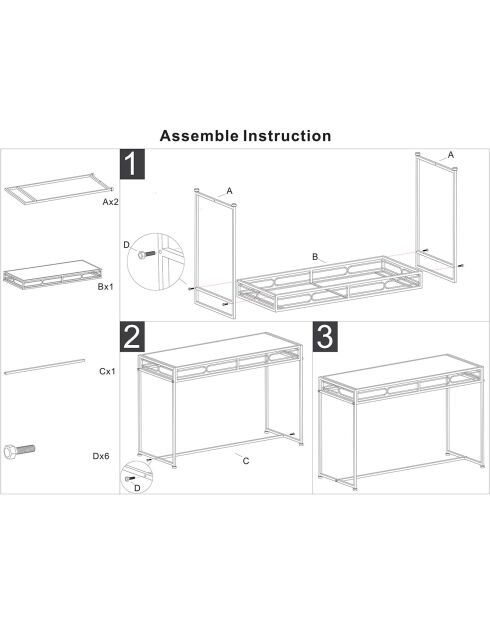 Console essential noir/brun - 80x110x40 cm