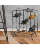 Porte-bouteilles pour 9 bouteilles gris foncé - 47.5x40x23 cm