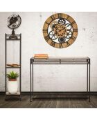 Console essential noir/brun - 80x110x40 cm